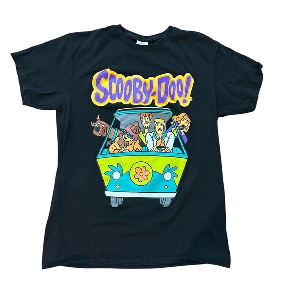 Scooby-Doo Shirt Large Black Graphic Cartoons Movies Hippie Mystery Machine - Picture 1 of 5